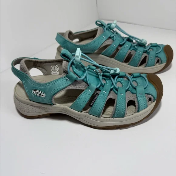 KEEN Astoria West Women’s Sz 7.5 Blue Glass Leather Hiking Shoes Waterproof - Picture 2 of 9